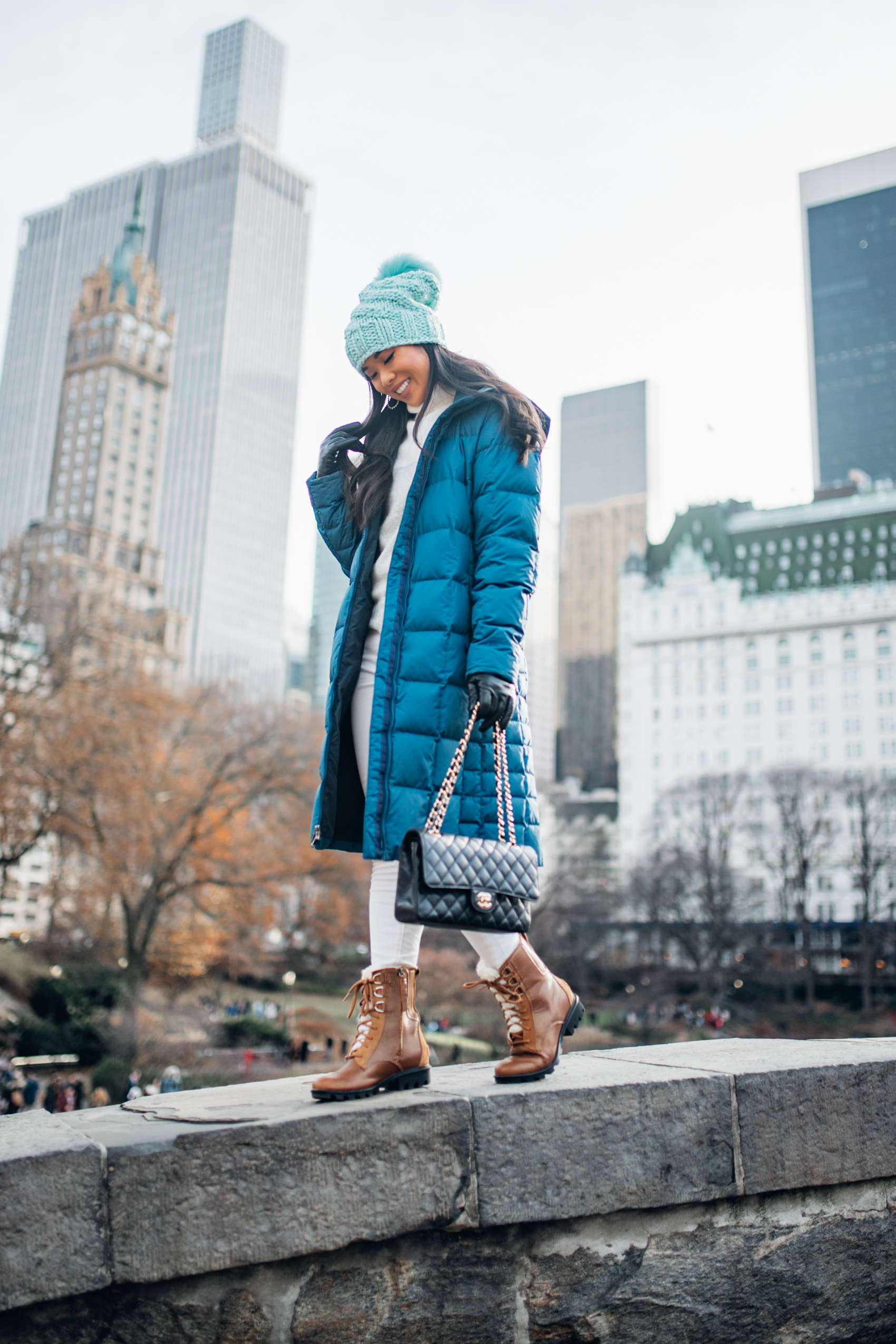Colorful winter outfit that's actually warm for cold weather