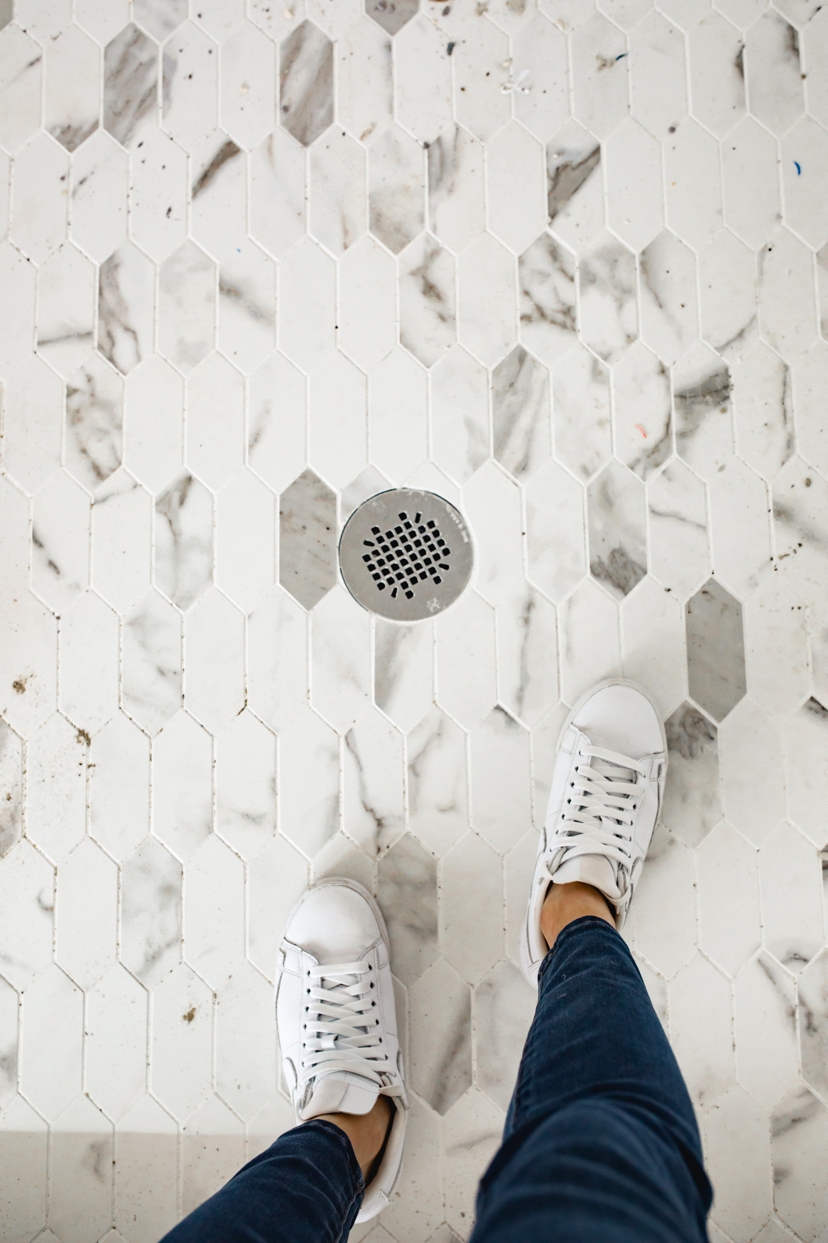 Dal tile marble mosaic shower floor