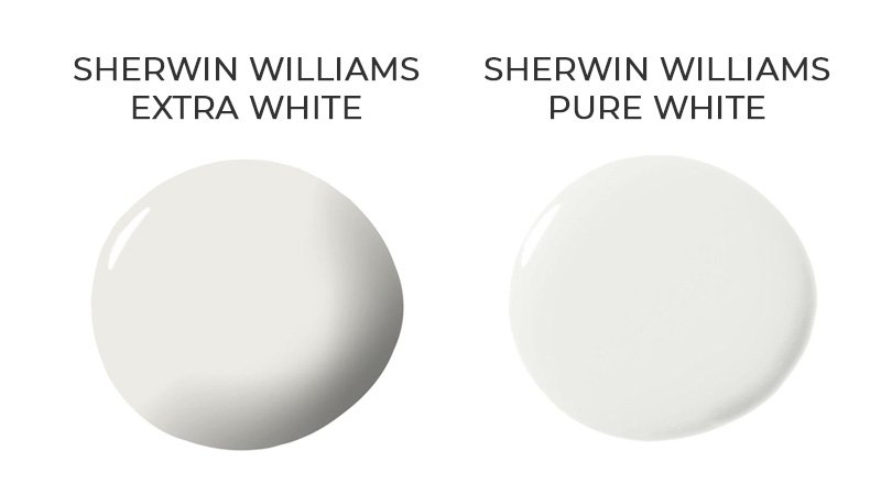 Sherwin Williams Extra White and Pure White paint colors