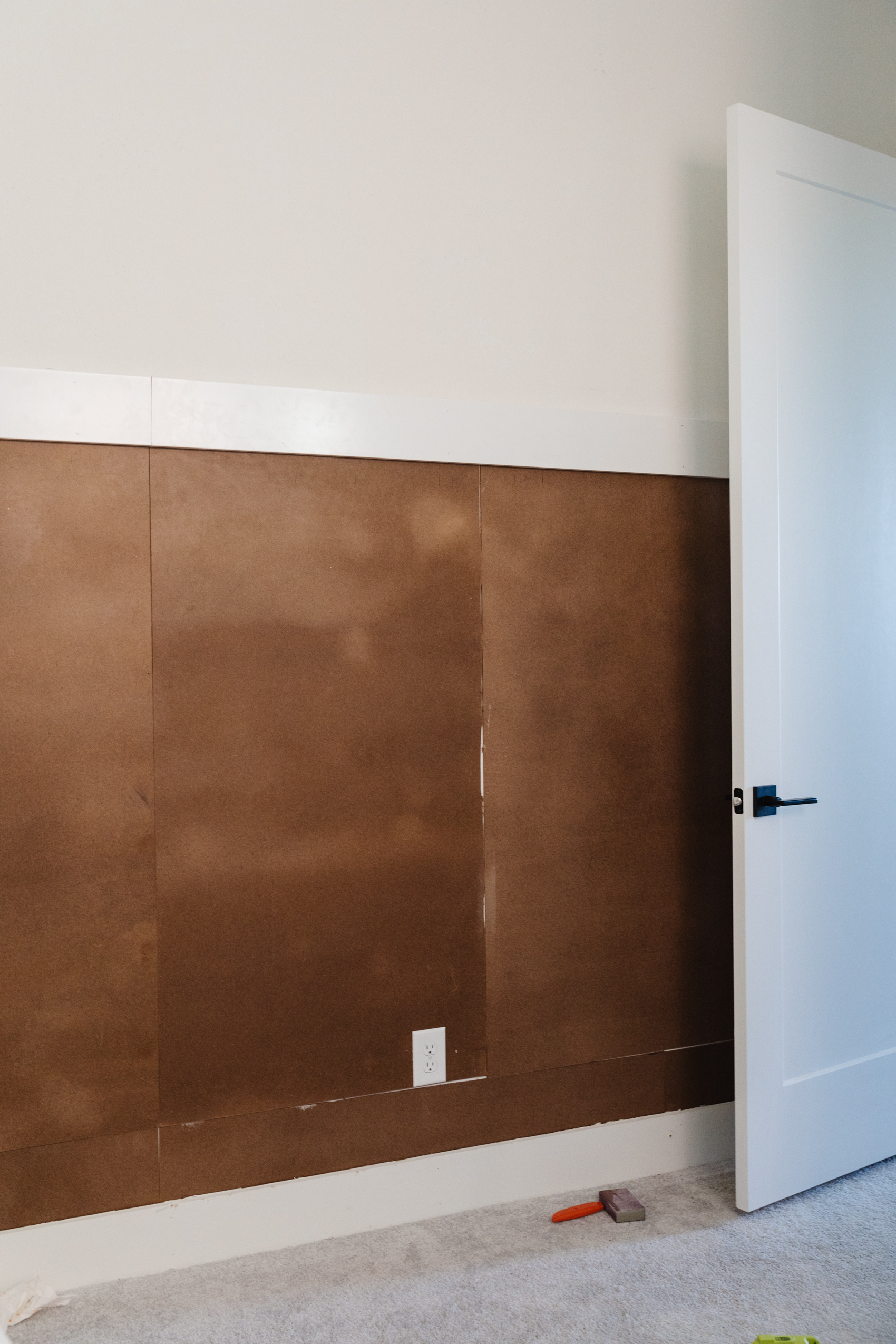 Board and batten wall DIY in a transitional home