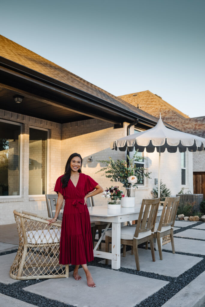 Blogger Hoang-Kim Cung's parents' backyard transformation with concrete pavers, Yardzen, and Serena & Lily