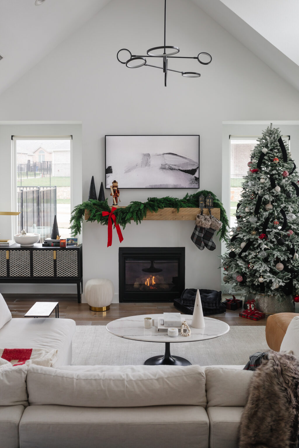 Modern Christmas Decorations in Our Living Room - Color & Chic