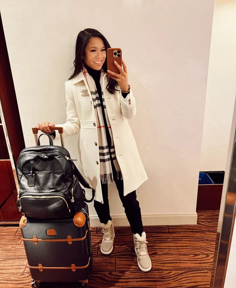 Blogger Hoang-Kim Cung with a few of her travel essentials