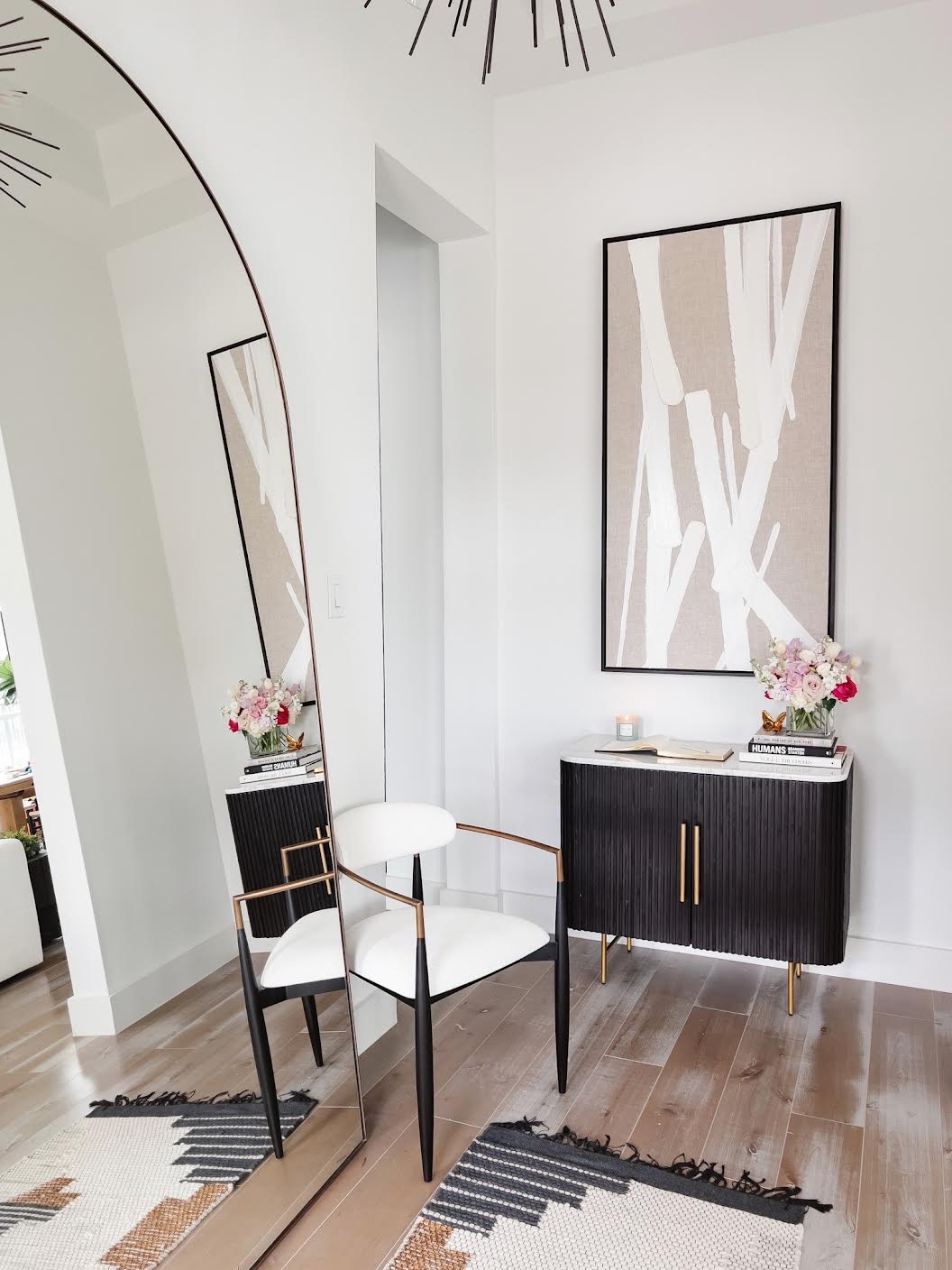 Blogger Hoang-Kim Cung's entryway decor in her transitional home in Dallas, Texas