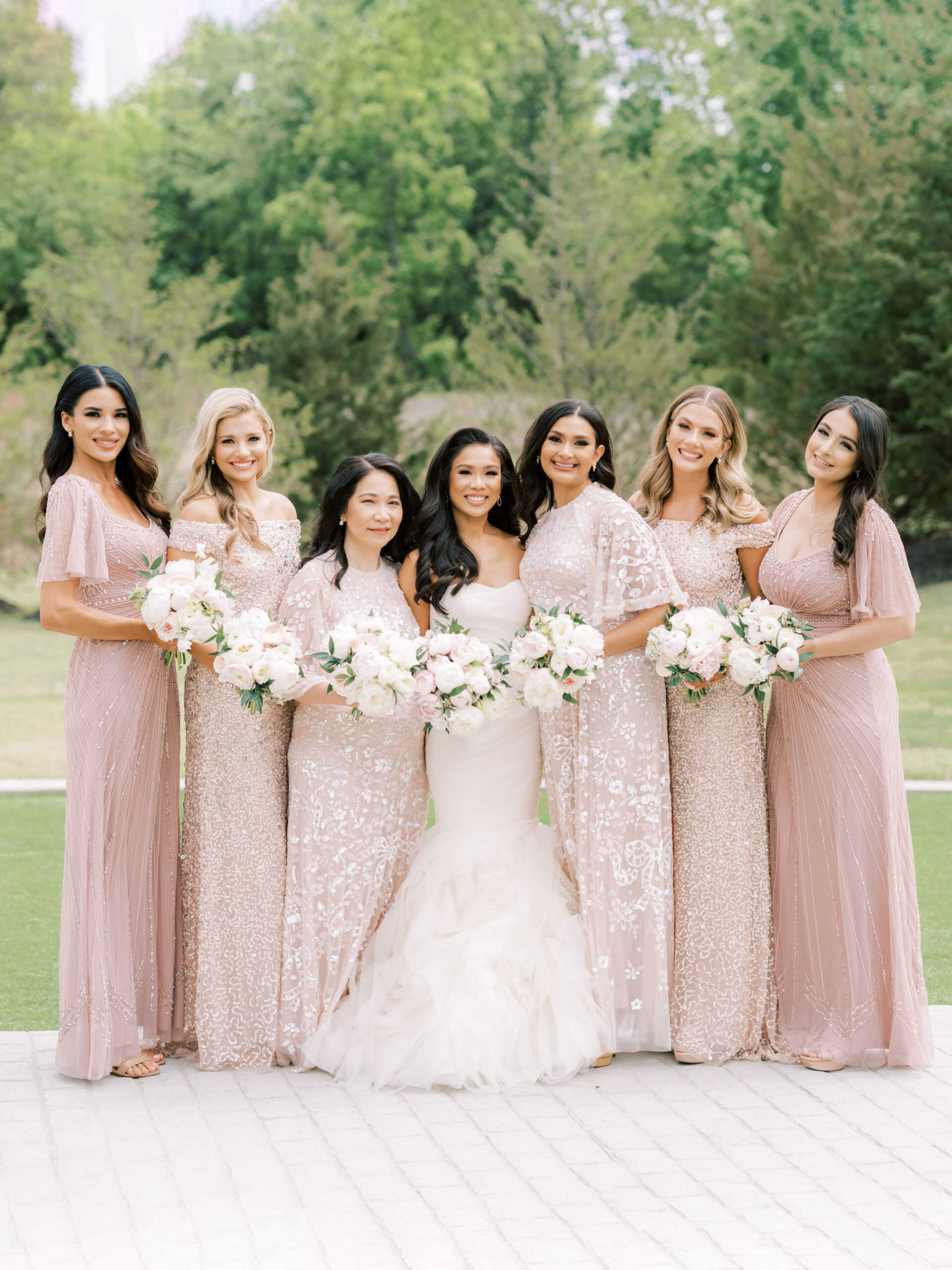 maid of honor and bridesmaids dresses