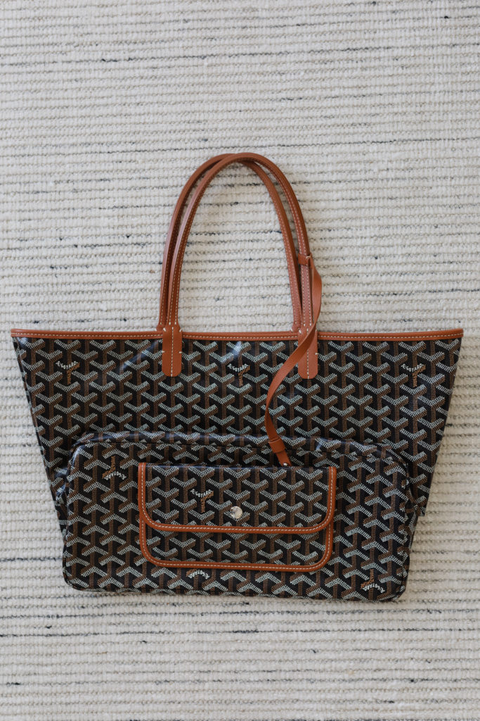 Goyard St Louis PM review and sizing when the bag is folded flat.