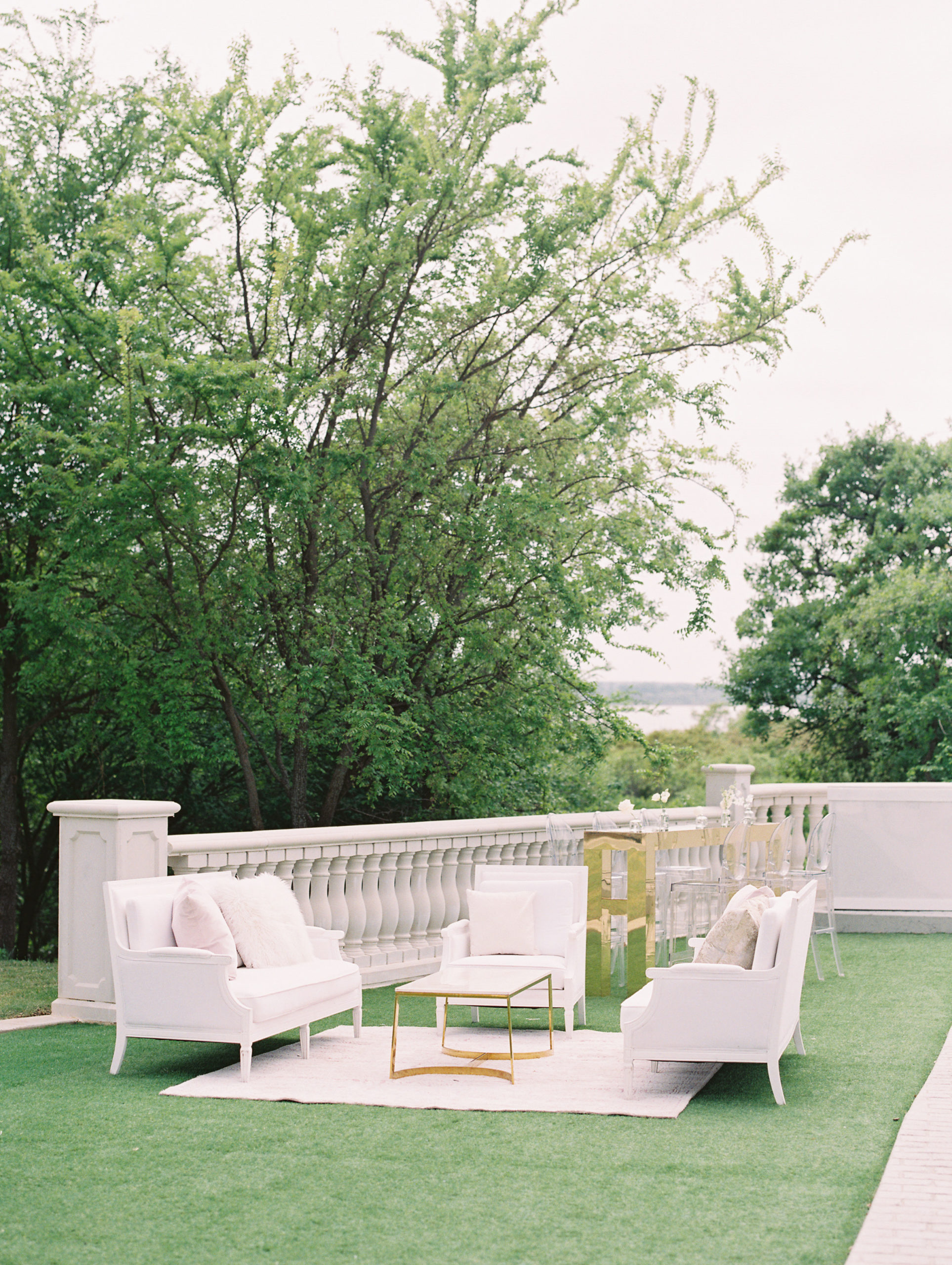 Timeless, modern wedding reception seating area for blogger Hoang-Kim Cung at The Hillside Estate in Dallas, TX