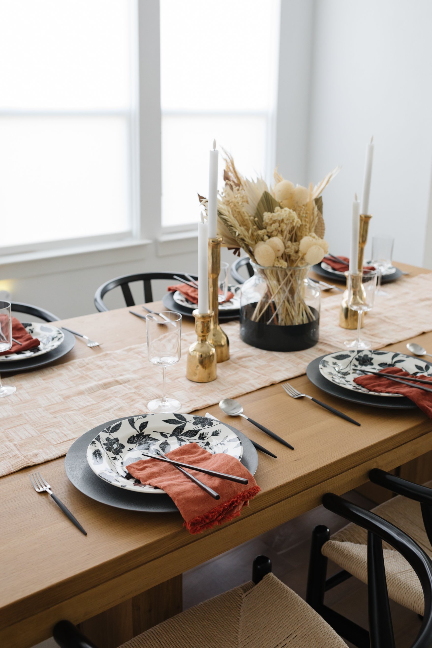 blogger hoang-kim cung puts together a fall tablescape with ralph lauren, crate & barrel, west elm, mcgee & co, afloral, and more