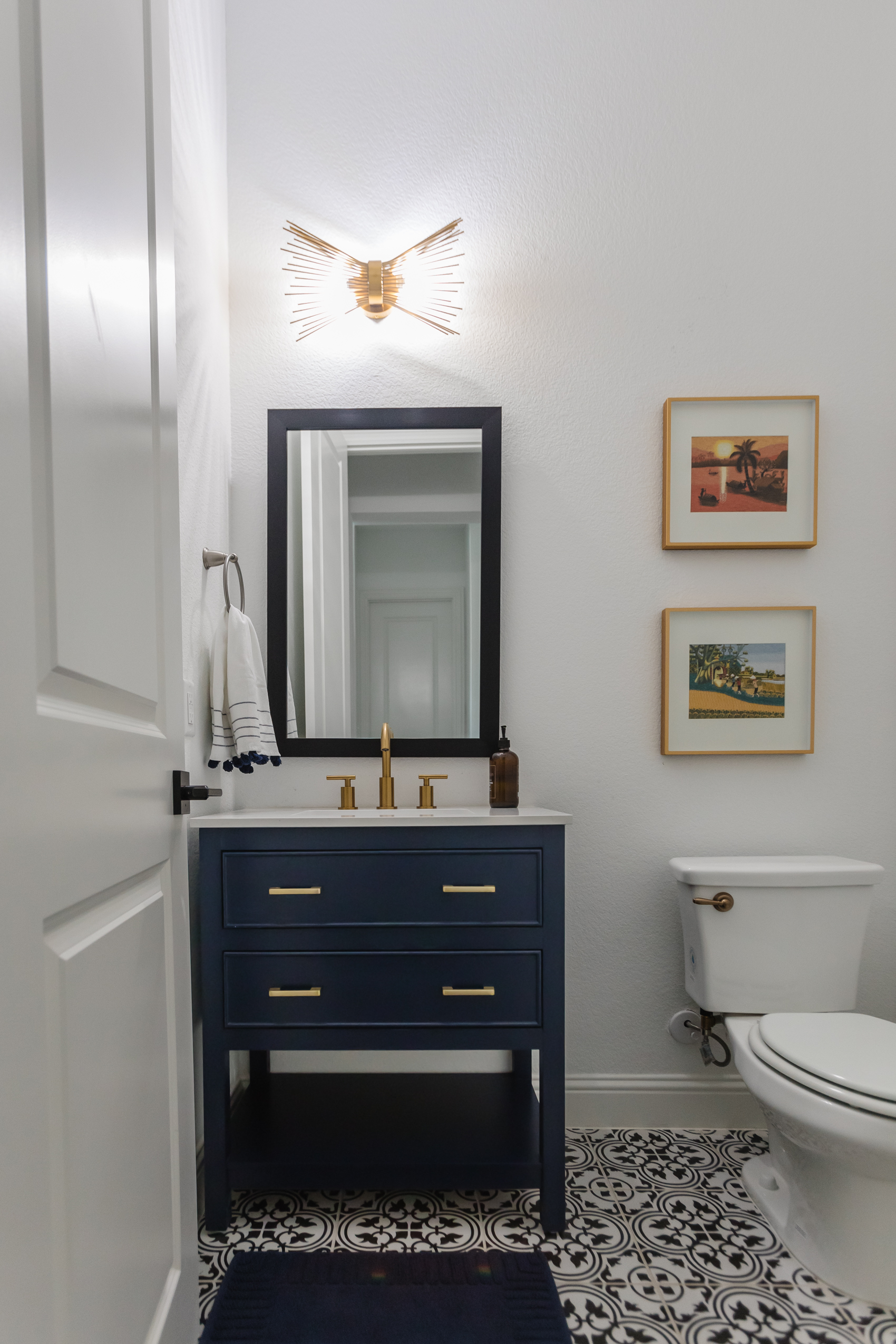 Under Bathroom Sink Organization Ideas for Small Powder Room Cabinets -  Blue i Style