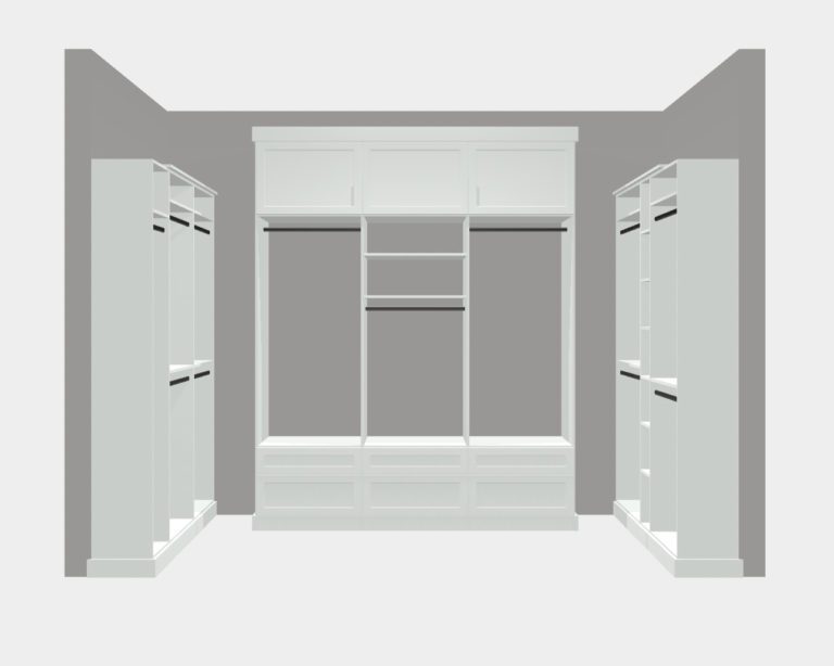 walk-in closet design rendering