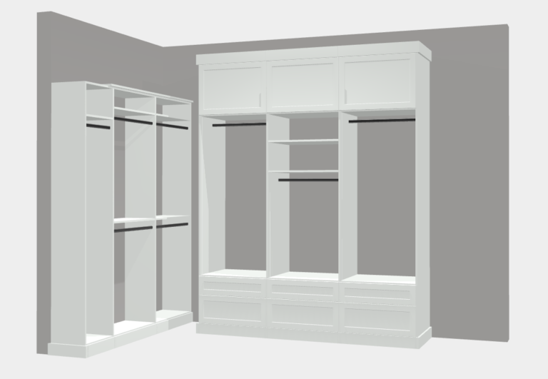 walk-in closet design rendering