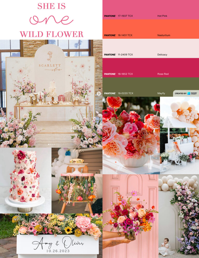 She is one wild flower birthday party moodboard